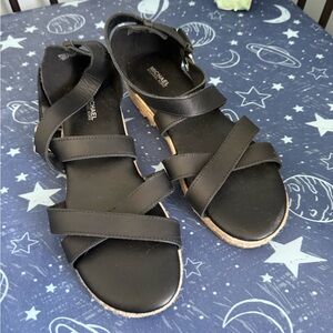 Michael Kors Black Leather Sandals